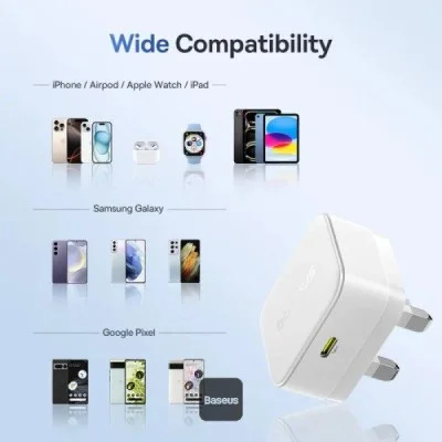 Baseus Palm Fast Charger 1C 30W with Cable USB-C to USB-C 60W - Moon White